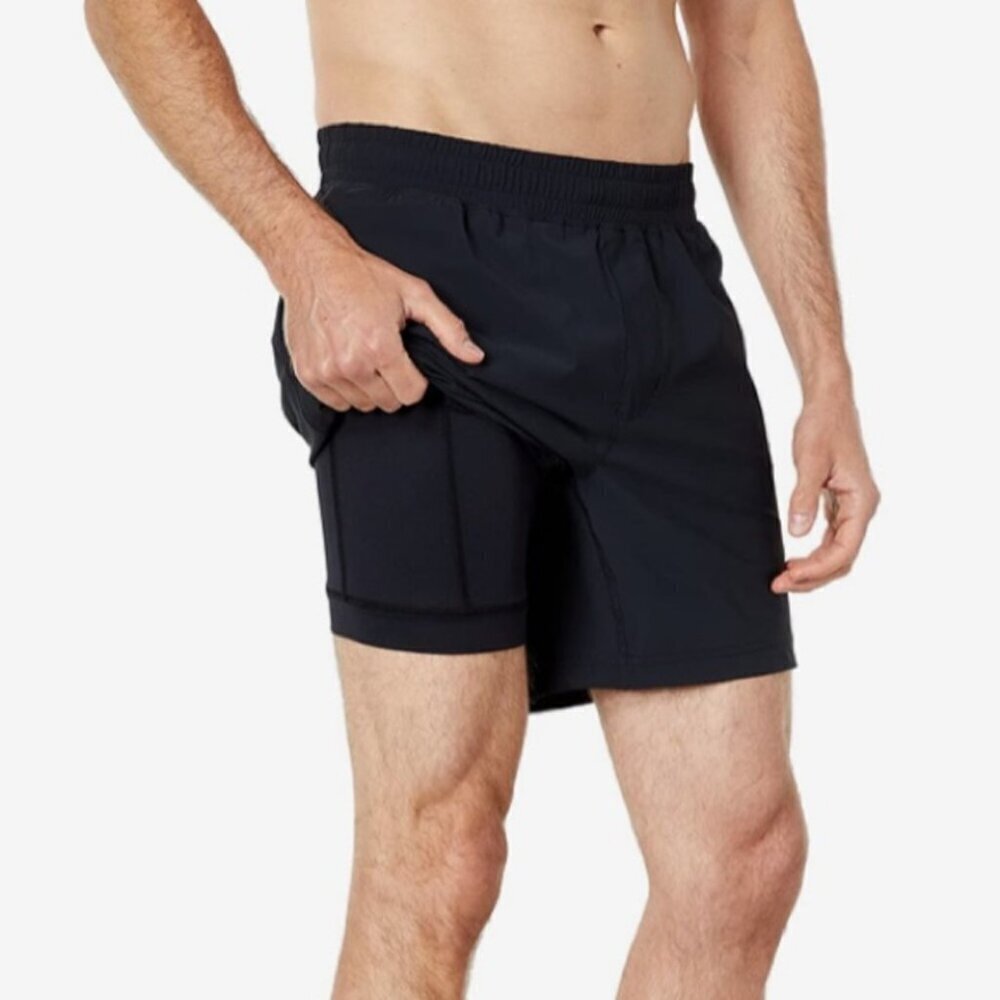 NWOT RHONE 7" Mako Short Lined Black Mens Size XXL Athletic Shorts Gym Training